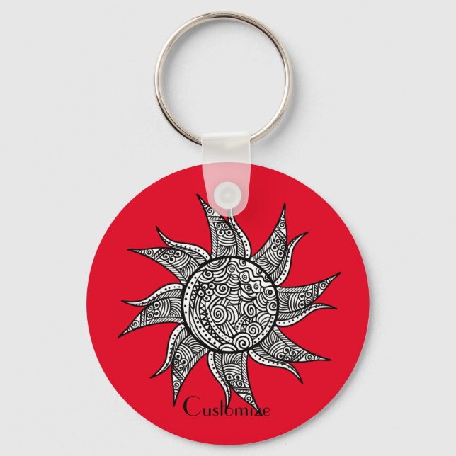 Chaveiro Sun Tattoo Thunder_Cove estilo Henna (Frente)