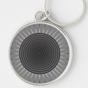 Chaveiro Sunburst Geométrico Moderno - Cinzas de Hematite E
