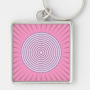Chaveiro Sunburst Geométrico Moderno - Sombras Rosa