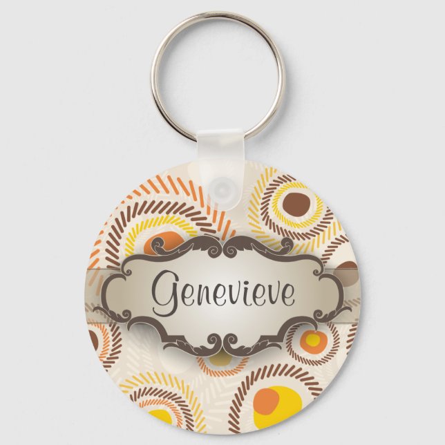 Chaveiro Sunbursts dourados com placa de identificação (Frente)