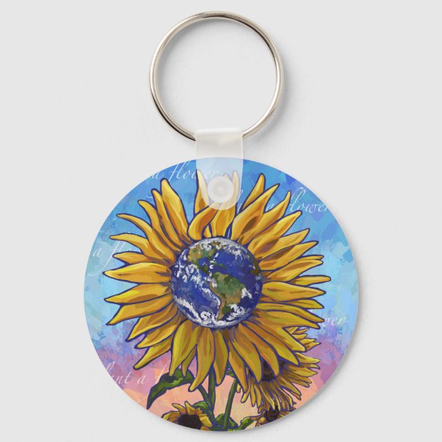 Chaveiro Sunflower Earth Art (Frente)