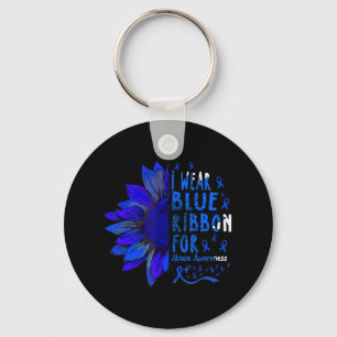 Chaveiro Sunflower I Wear Blue Ribbon for Ataxia Awareness