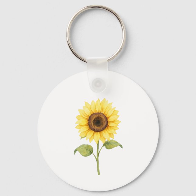 Chaveiro Sunflower Illustration — Bright Botanical Art (Frente)