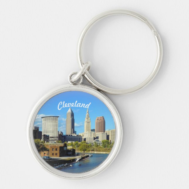 Chaveiro  Sunny Cleveland River Skyline (Frente)