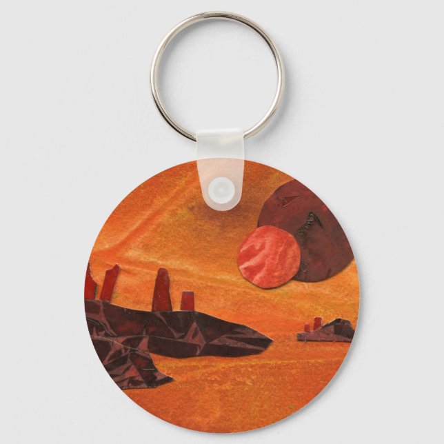 Chaveiro Suns duplos "Mares de Fogo" do SciFi, mares de lav (Frente)