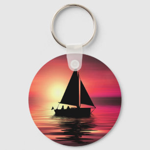 Chaveiro Sunset, Barco à vela no mar-39186
