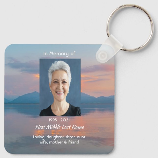 Chaveiro Sunset Evening Sky Dusk Memorial Pocket Keepsake (Verso)
