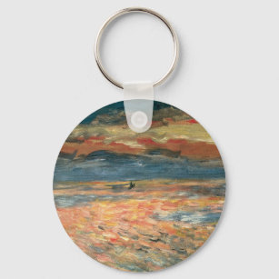 Chaveiro Sunset no mar por Pierre Renoir, Vintage Fine Art