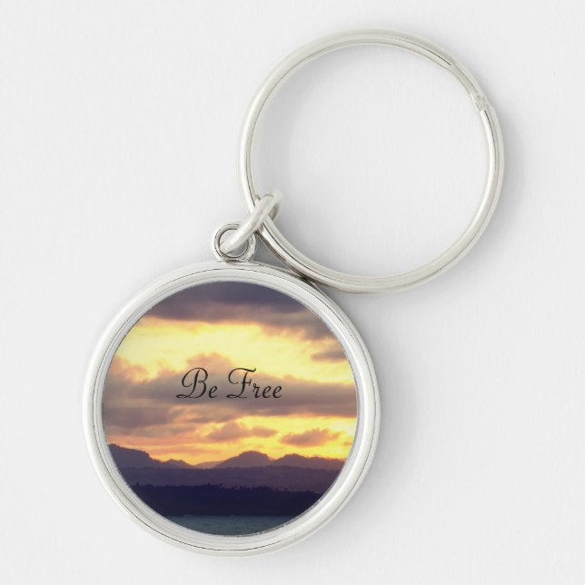 Chaveiro Sunset pacata | Texto personalizado (Frente)