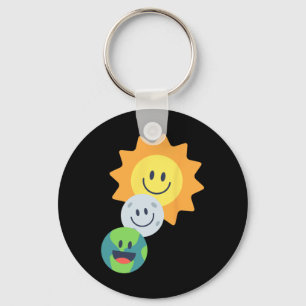 Chaveiro Super Cute Earth Moon Sun Solar Eclipse 2024 Engra