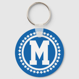 Chaveiro Super Estrela Azul Monograma