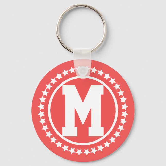 Chaveiro Super Estrela Vermelha Monograma (Frente)
