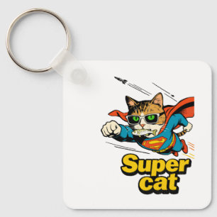 Chaveiro Super Gato Voando com Peixe