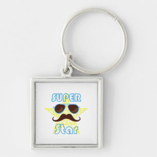 Chaveiro Super Star de óculos de sol e bigode