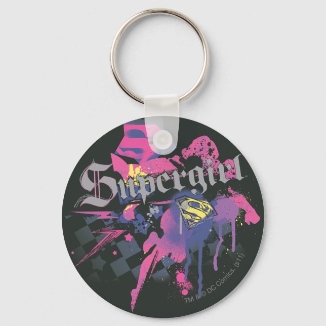 Chaveiro Supergirl Checkered Splatter (Frente)