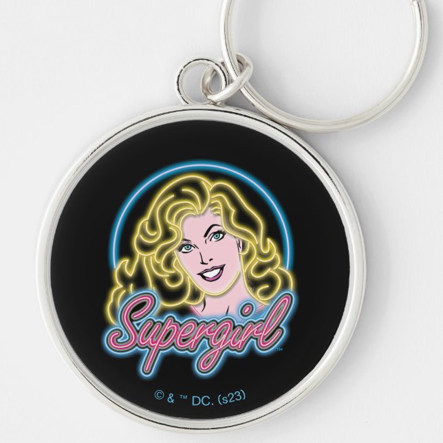 Chaveiro Supergirl Retro Neon Lights Graphic (Frente)