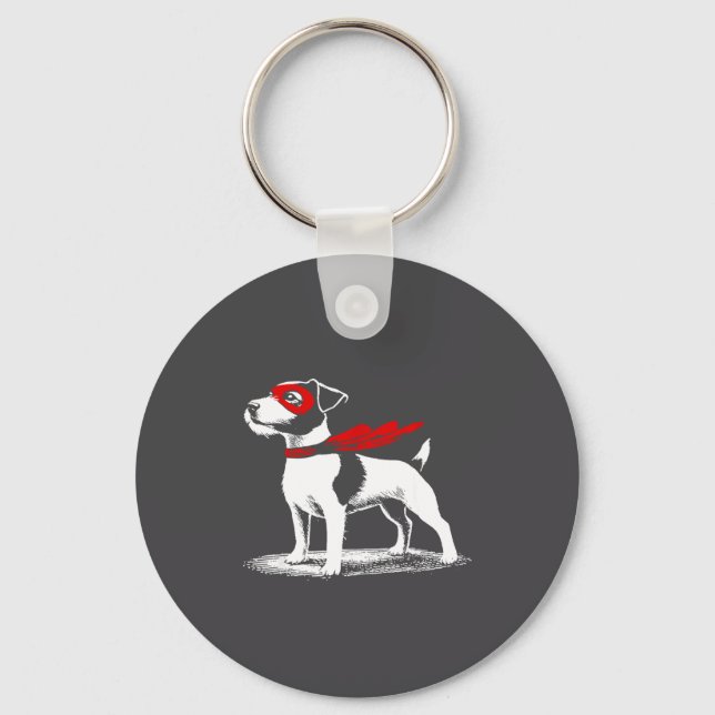 Chaveiro Superhero Dog Cape Illustration Funny Loyal Pet He (Frente)