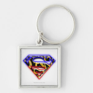 Chaveiro Superman S-Shield   Logotipo de Grafite vermelho p