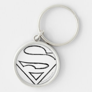Chaveiro Superman S-Shield   Logotipo preto Simples