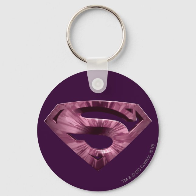 Chaveiro Superman S-Shield | Pink Star Burst Logo (Frente)