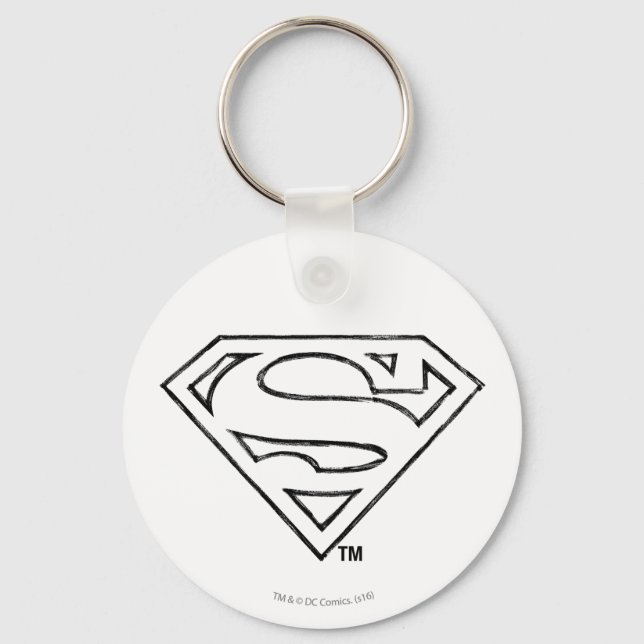 Chaveiro Superman S-Shield | Simple Black Outline Logo (Frente)