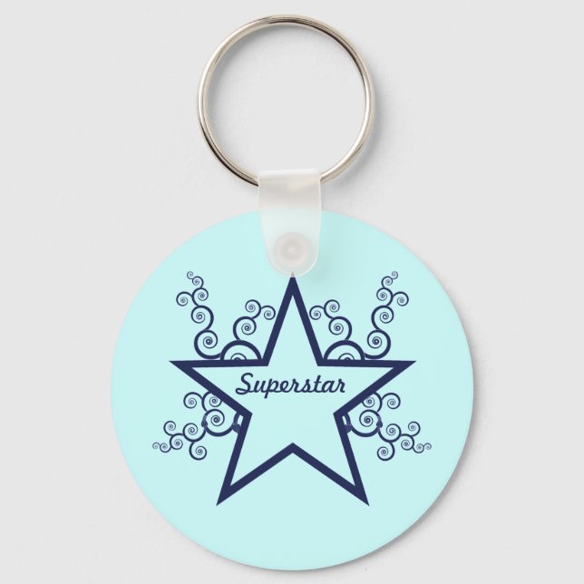 Chaveiro Superstar Swirls Chaveiro, Azul Negro (Frente)
