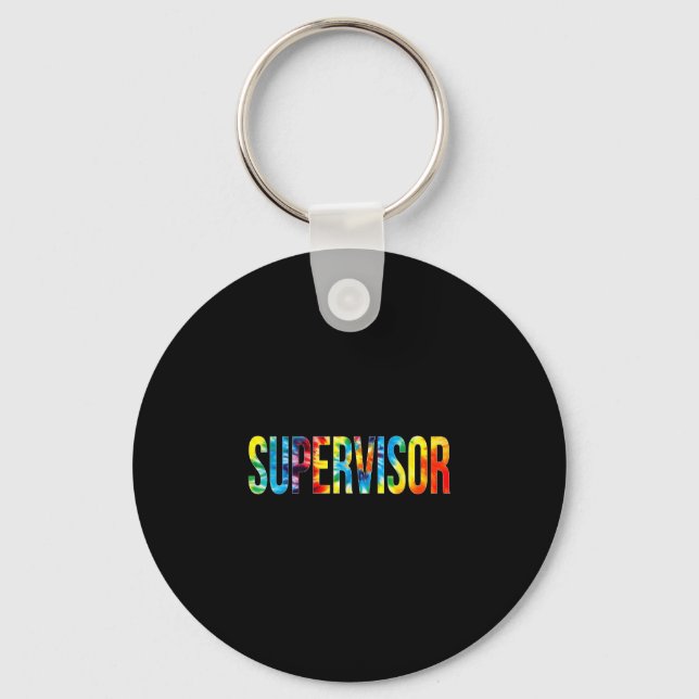 Chaveiro Supervisor back to school tie dye retro rainbow  (Frente)
