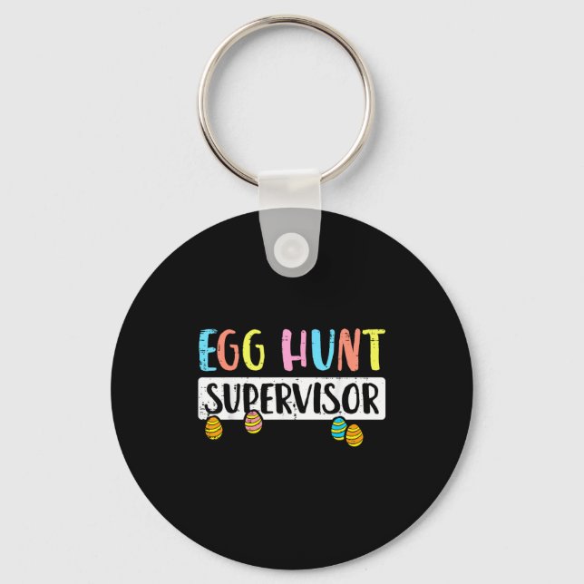 Chaveiro supervisor de caça ao ovo de Páscoa engraçado pai  (Frente)
