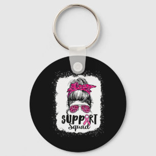 Chaveiro Suportar Cancer da Mama do Guerreiro Rosa-Rosa-Tro