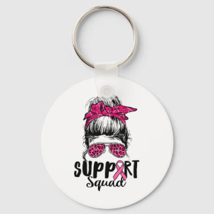 Chaveiro Suportar Cancer da Mama do Guerreiro Rosa-Rosa-Tro