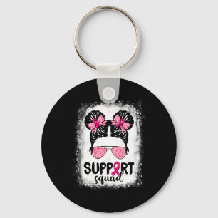 Chaveiro Suportar Cancer da Mama do Guerreiro Rosa-Rosa-Tro