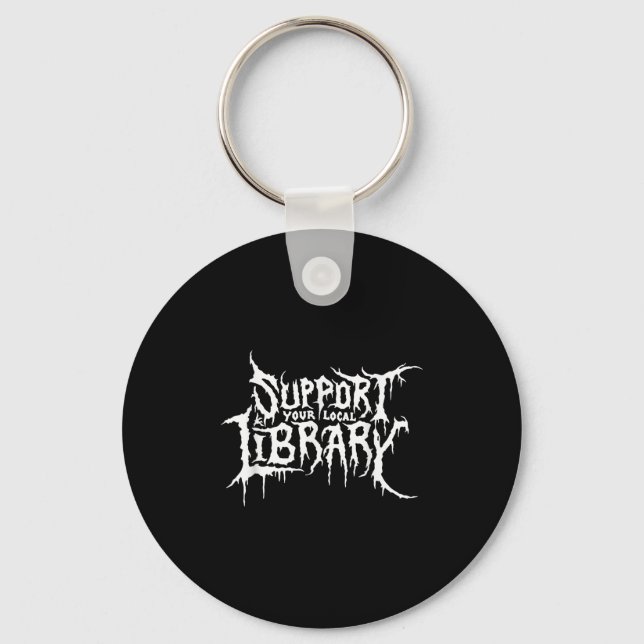 Chaveiro Suportar o Design de Bookworm de Horror da Bibliot (Frente)