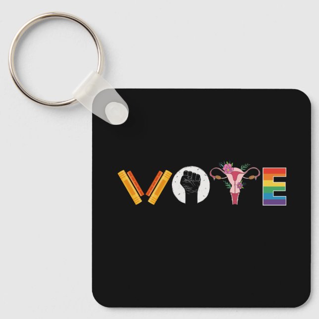 Chaveiro Suporte a Uterus LGBT nos Livros de VOTO (Frente)