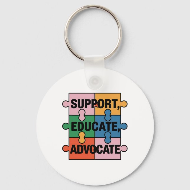 Chaveiro Suporte ao Educate Advocate Quebra-cabeça Piece Au (Frente)