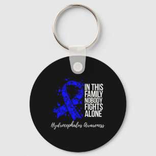 Chaveiro Suporte Familiar Azul Fita Hidrocefalia Sensibiliz