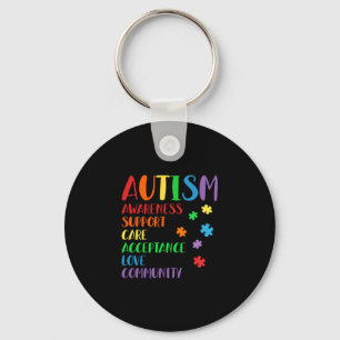 Chaveiro Support Care Acceptance Ally Autism Awareness