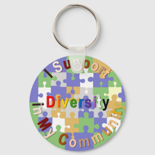 Chaveiro Support Diversity in My Community Keychain
