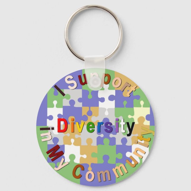 Chaveiro Support Diversity in My Community Keychain (Frente)