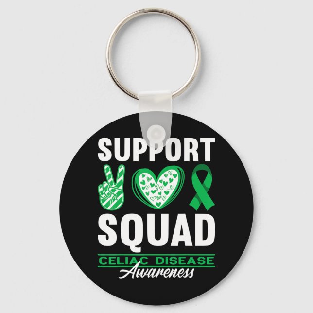 Chaveiro Support Squad I Gluten Free Coeliac Celiac Disease (Frente)