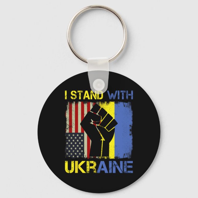 Chaveiro Support Ukraine I Stand With Ukraine Ukrainian Fla (Frente)