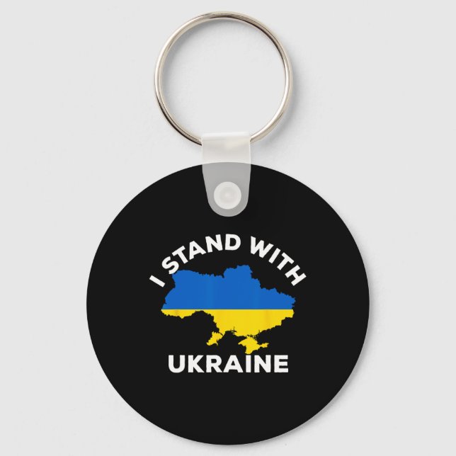 Chaveiro Support Ukraine I Stand With Ukraine Ukrainian Map (Frente)