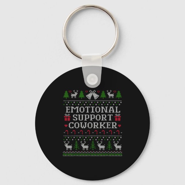 Chaveiro Suprt Coworker Retro Ugly Christmas Saying Quote  (Frente)