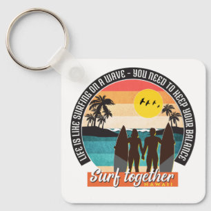 Chaveiro Surf junto - Mantenha o equilíbrio