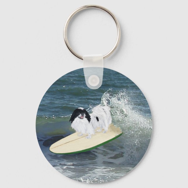 Chaveiro Surfando Chin Japonês (Frente)