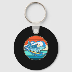 Chaveiro Surfando Mosasaurus Dino Retro Dinossauro Aquático