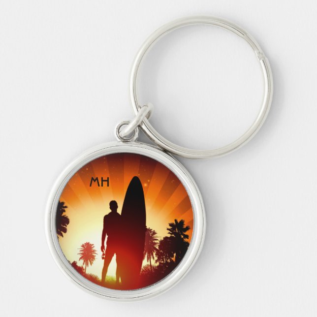 Chaveiro Surfer Sunset — cadeias de teclas do monograma per (Frente)
