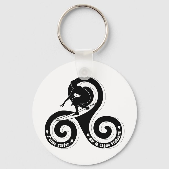 Chaveiro Surfer sur la vague bretonne (version homme) (Frente)