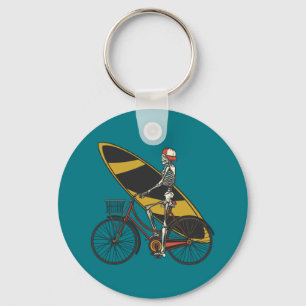 Chaveiro Surfista Esqueleto com Prancha de Surfe