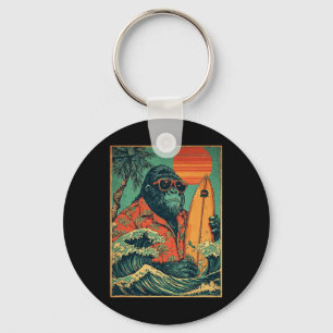 Chaveiro Surfista Gorila Retro Havaiano Animal Surfando Pra