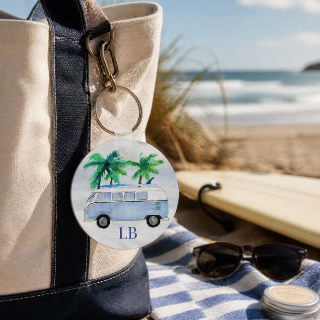 Chaveiro Surfs Up Monogramada (Surfing Van keychain)
